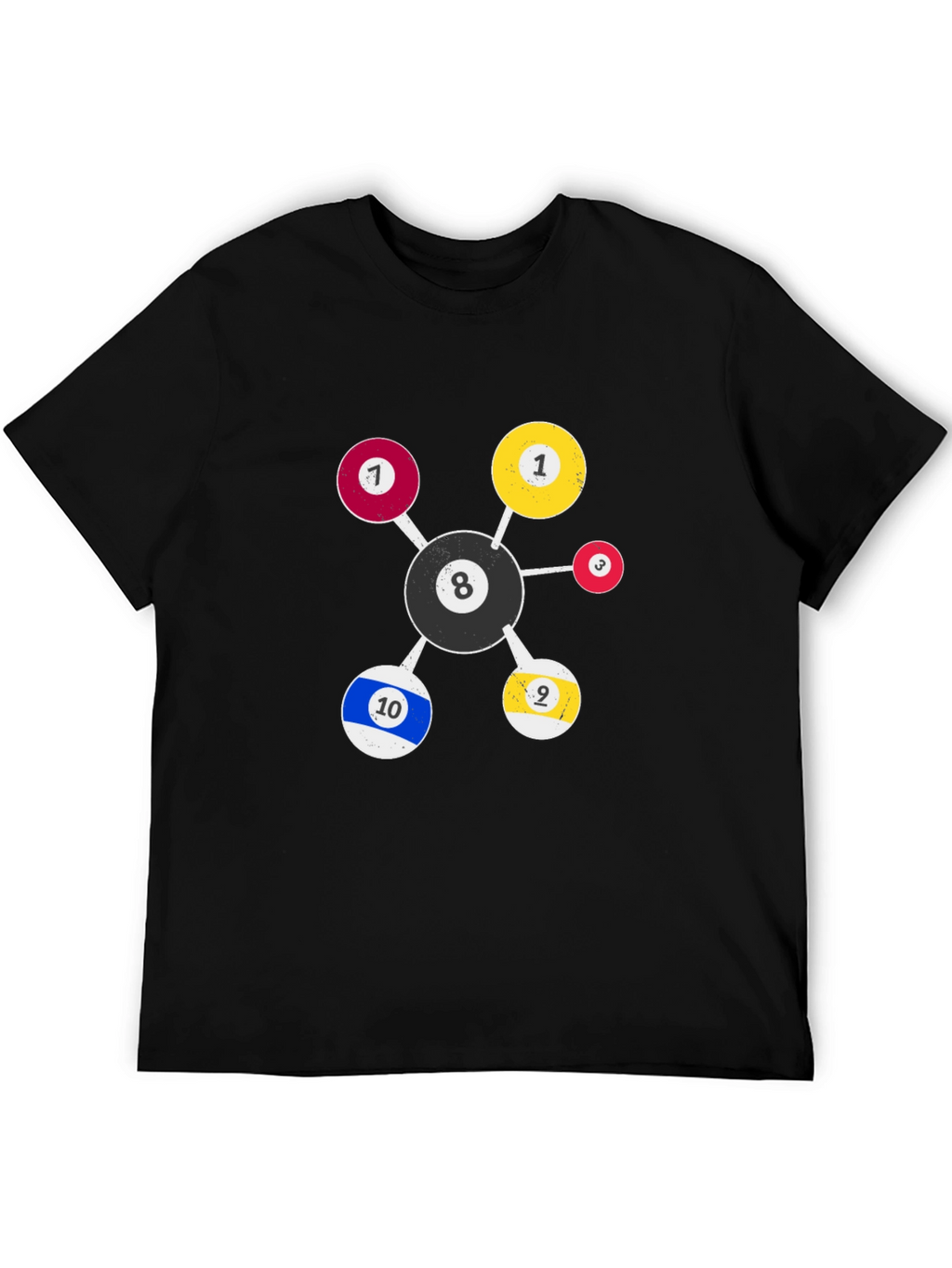 Billiard Ball Molecule Graphic T-Shirt