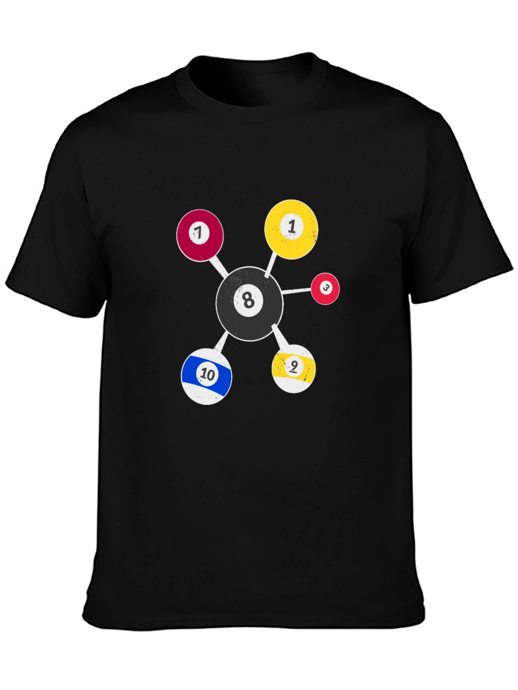 Billiard Ball Molecule Graphic T-Shirt