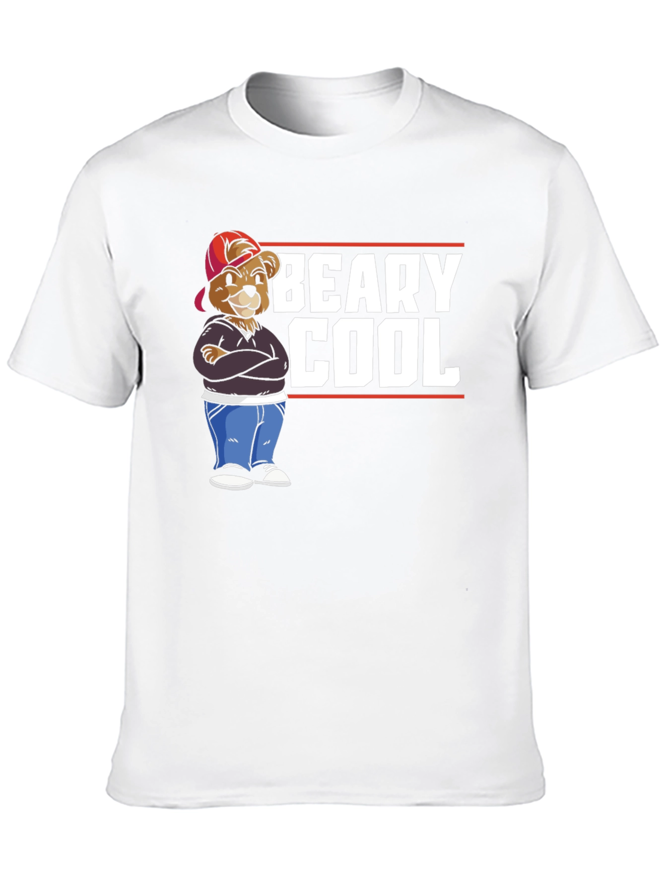 Beary Cool Graphic T-Shirt - Black Cotton Tee