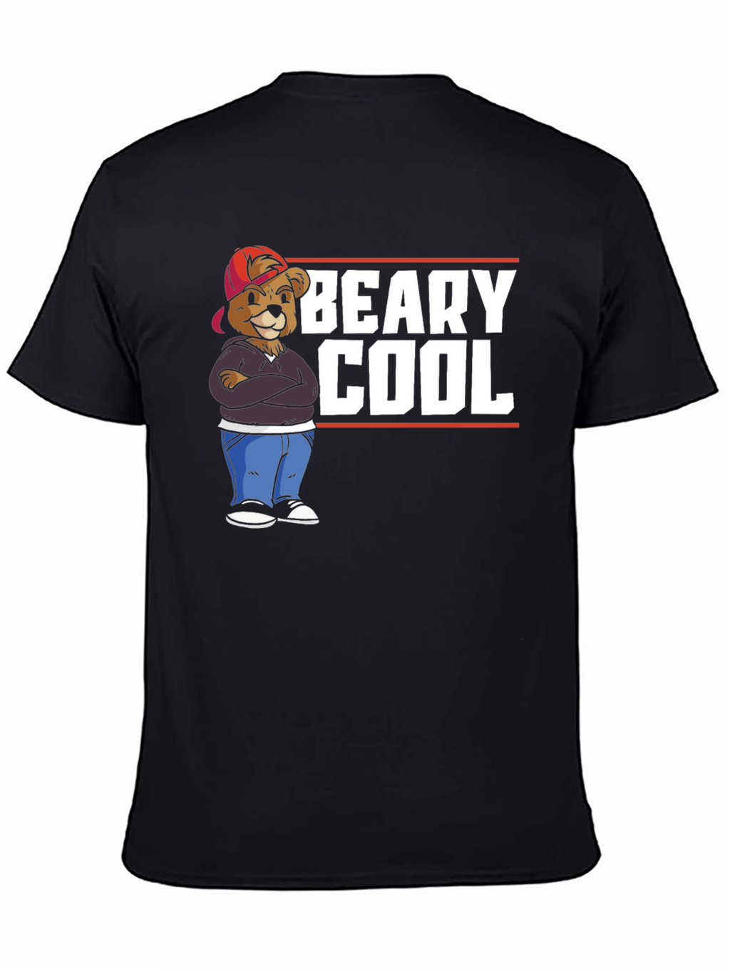 Beary Cool Graphic T-Shirt - Black Cotton Tee