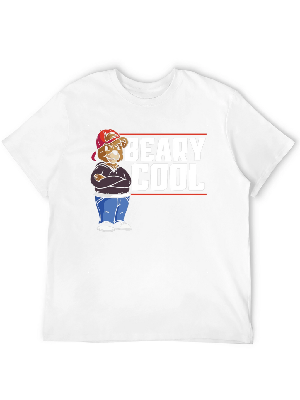 Beary Cool Graphic T-Shirt - Black Cotton Tee