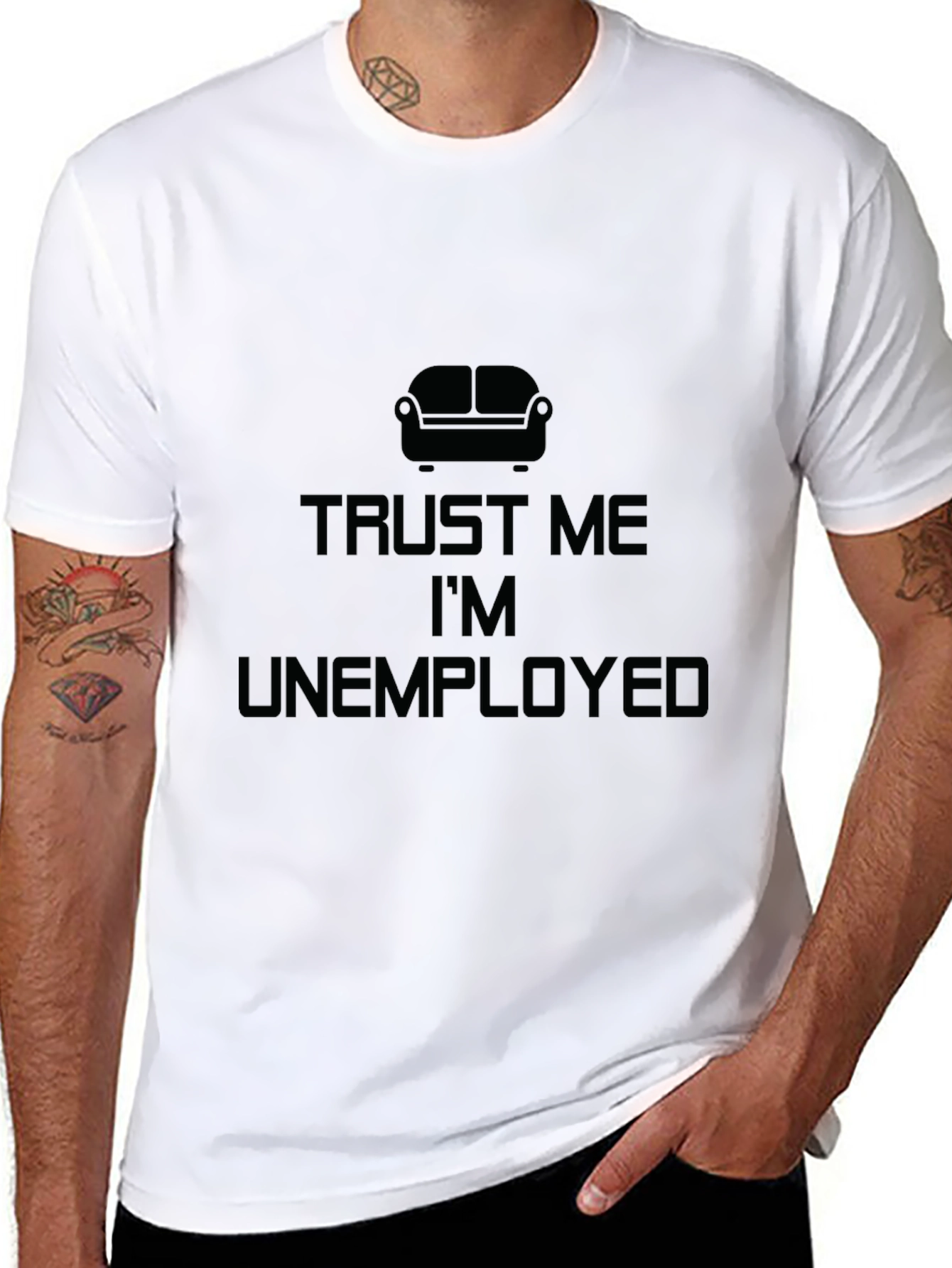 Trust Me Im Unemployed Black T-Shirt