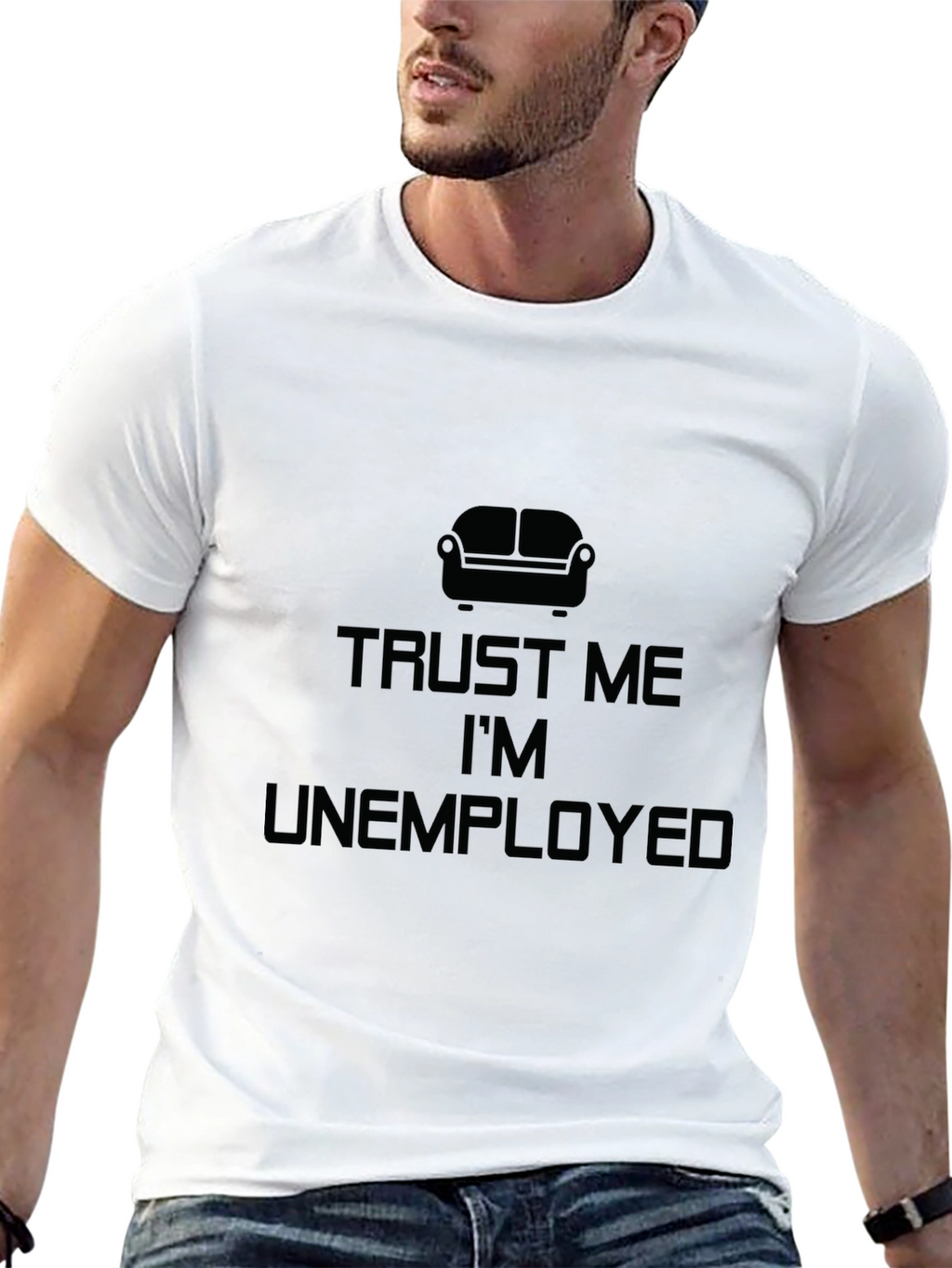 Trust Me Im Unemployed Black T-Shirt
