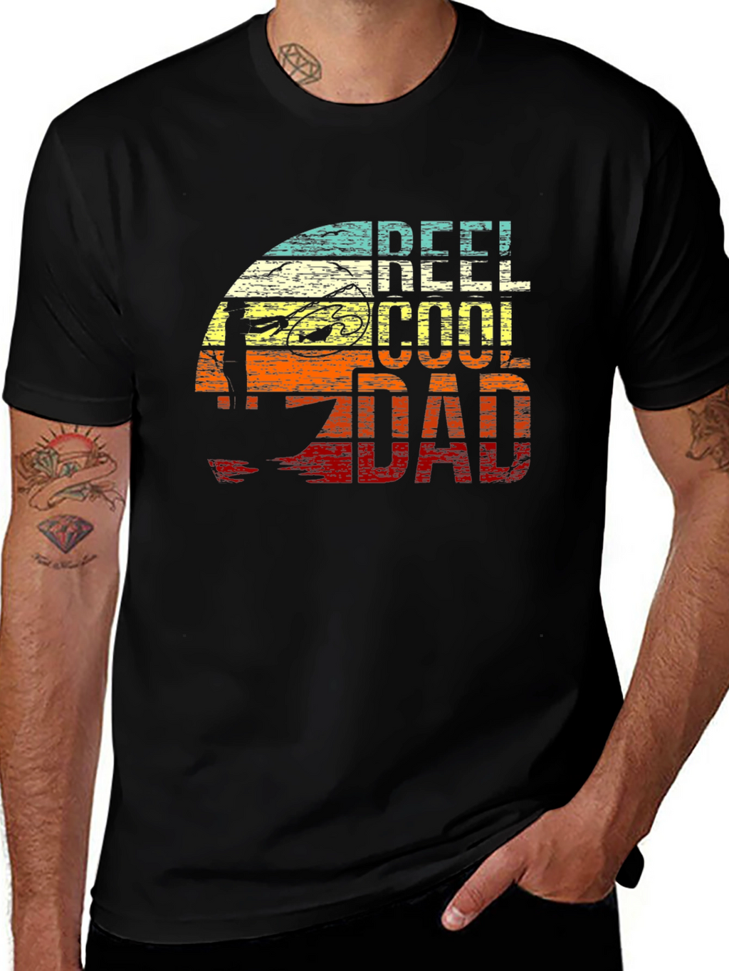 Reel Cool Dad Fishing Graphic T-Shirt
