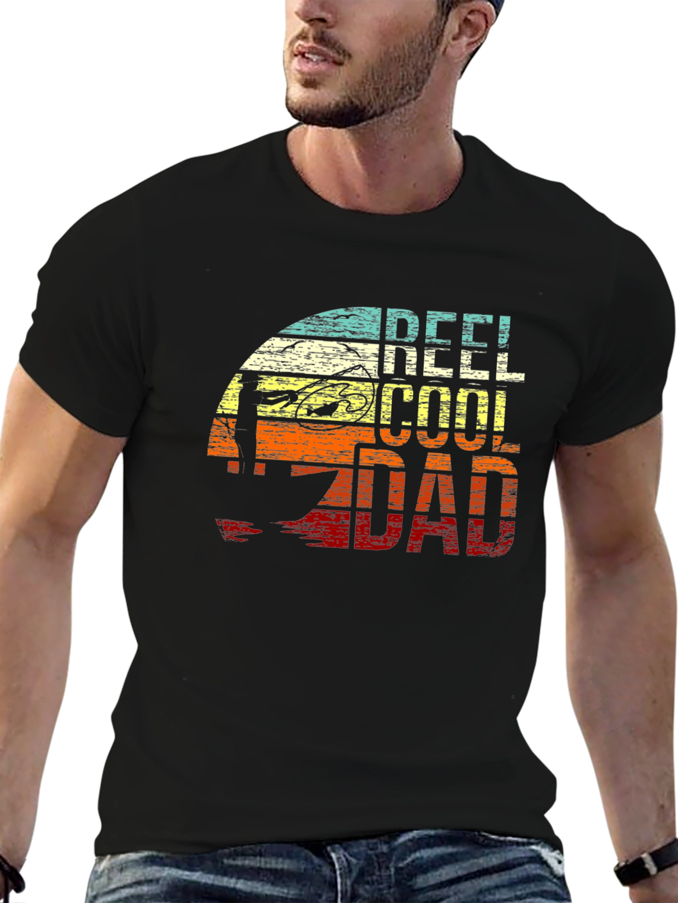 Reel Cool Dad Fishing Graphic T-Shirt
