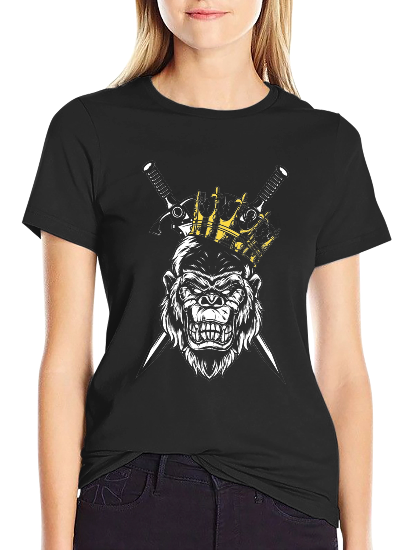 King Gorilla Graphic T-Shirt - Mens Black Tee