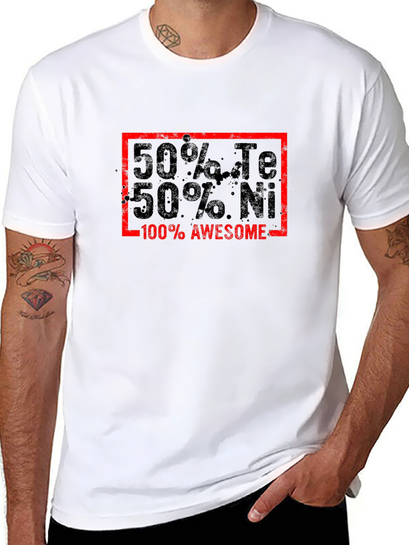 Awesome 50% Te 50% Ni Graphic T-Shirt
