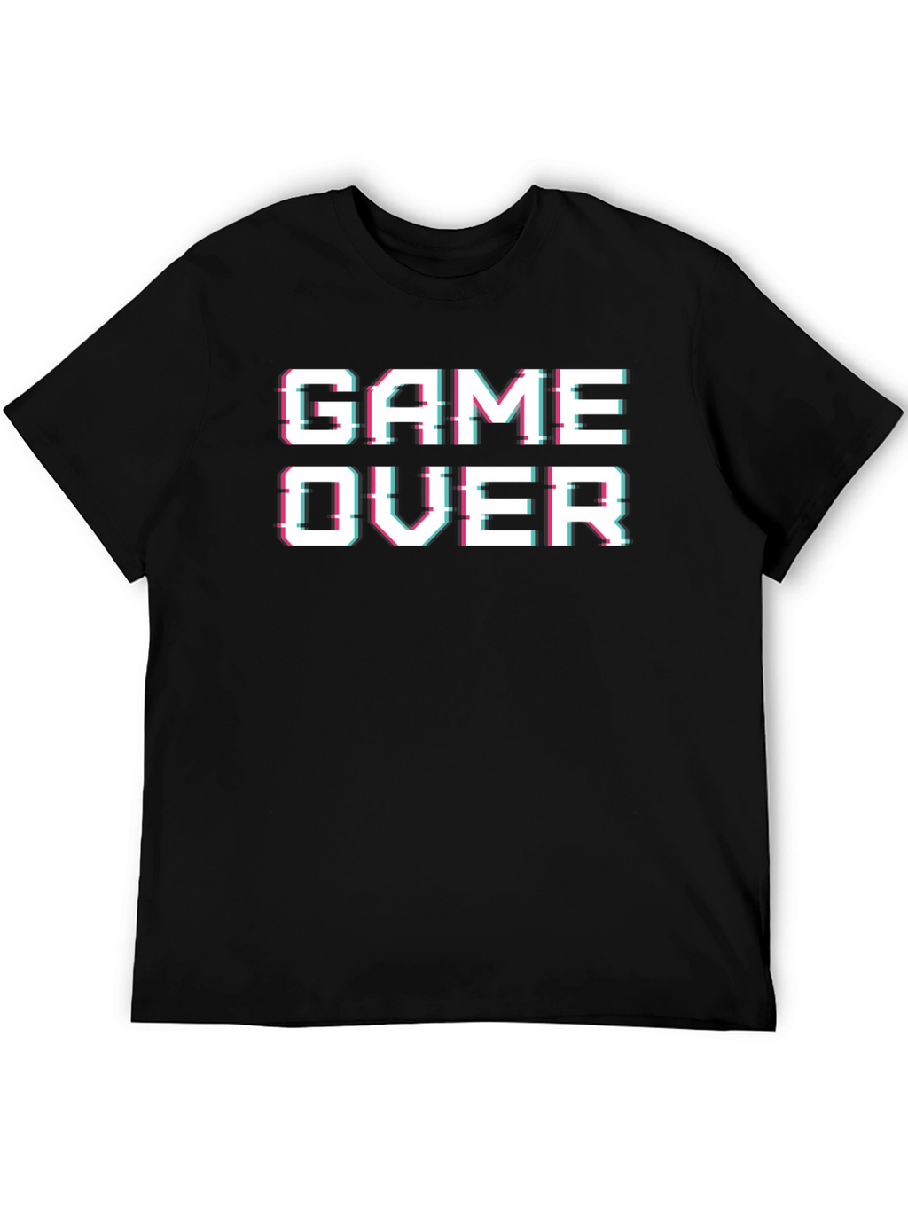 Game Over Glitch Graphic Black T-Shirt