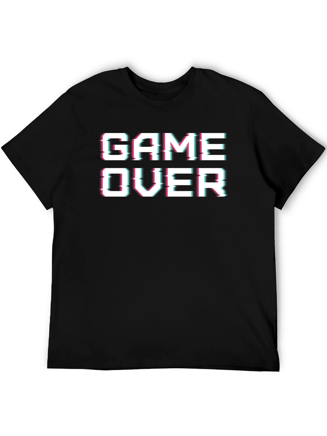 Game Over Glitch Graphic Black T-Shirt