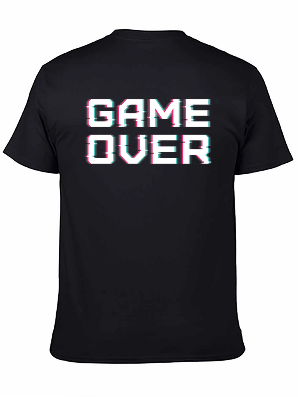 Game Over Glitch Graphic Black T-Shirt