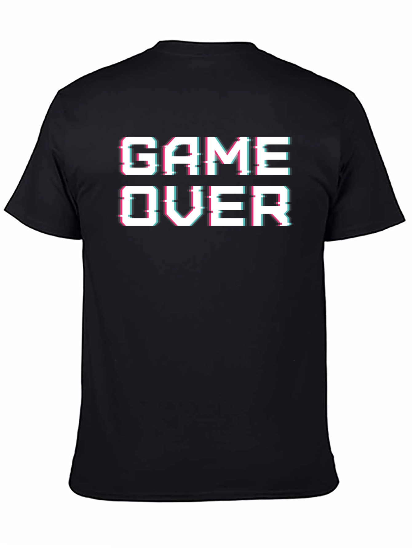 Game Over Glitch Graphic Black T-Shirt