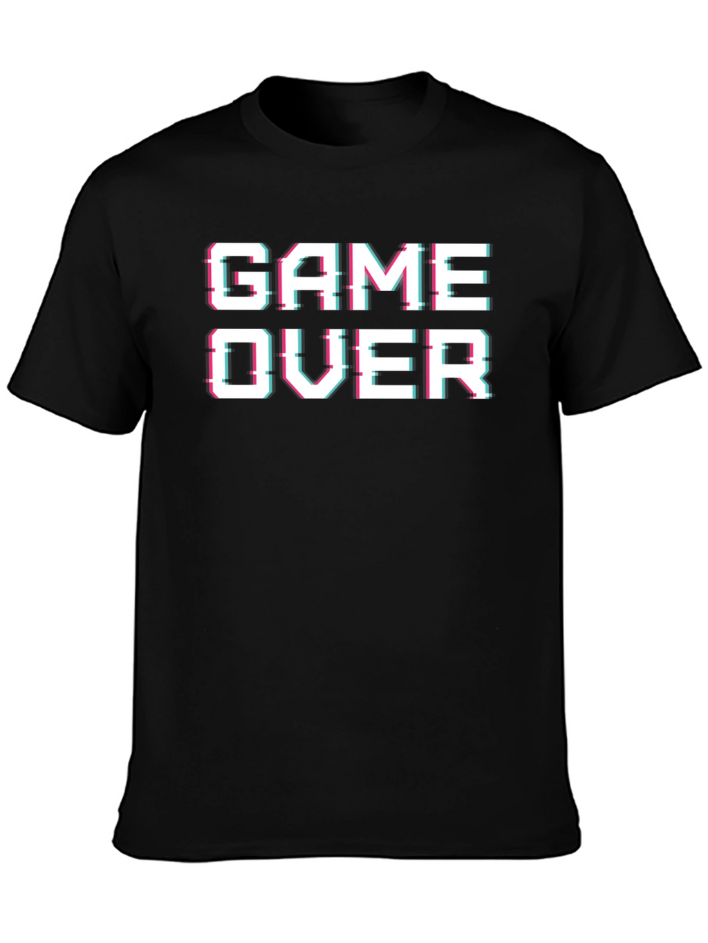 Game Over Glitch Graphic Black T-Shirt