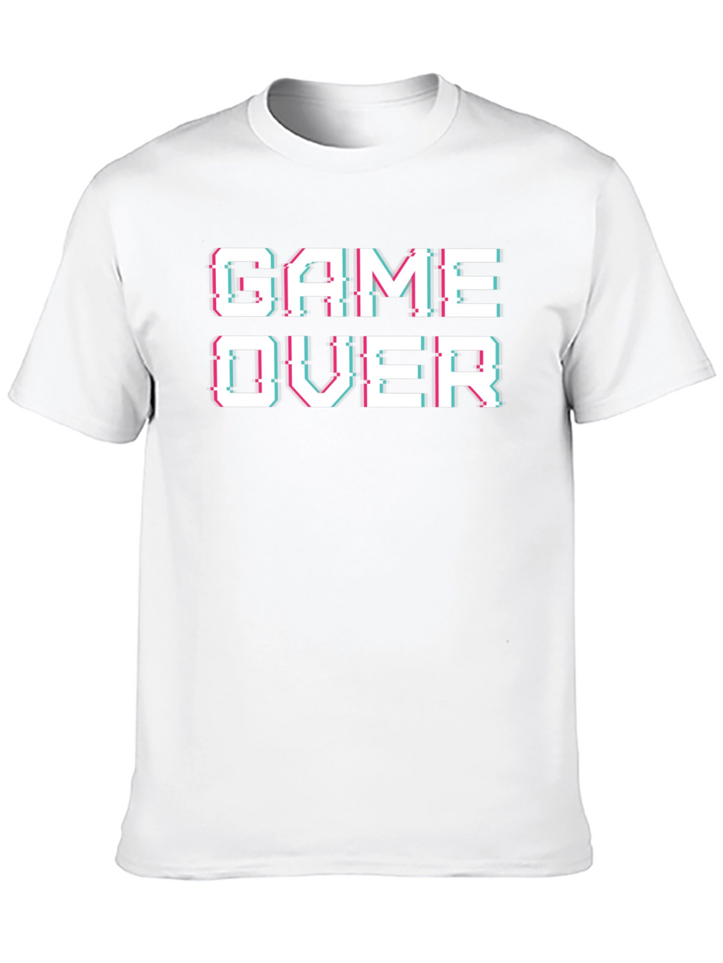 Game Over Glitch Graphic Black T-Shirt