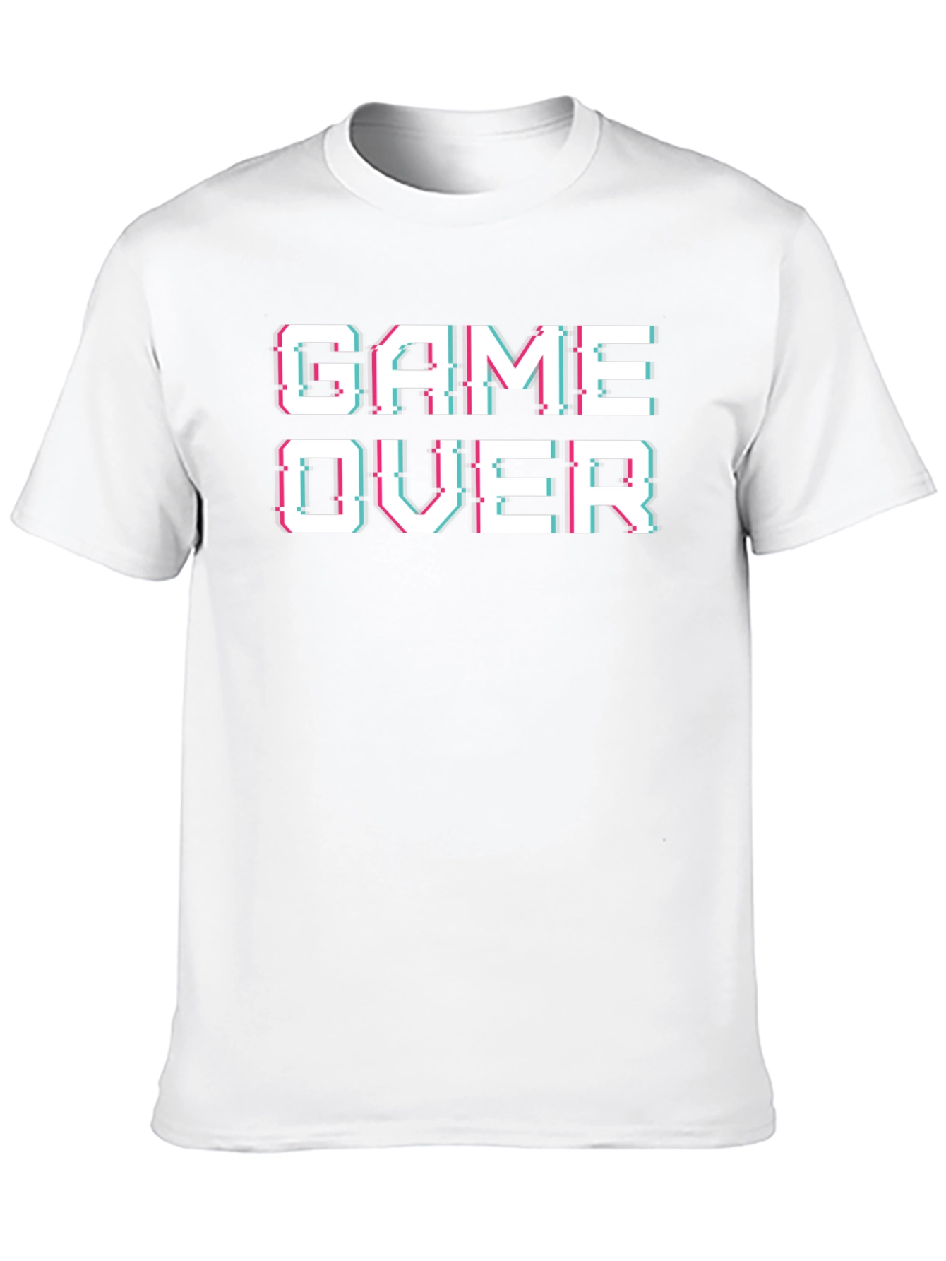 Game Over Glitch Graphic Black T-Shirt