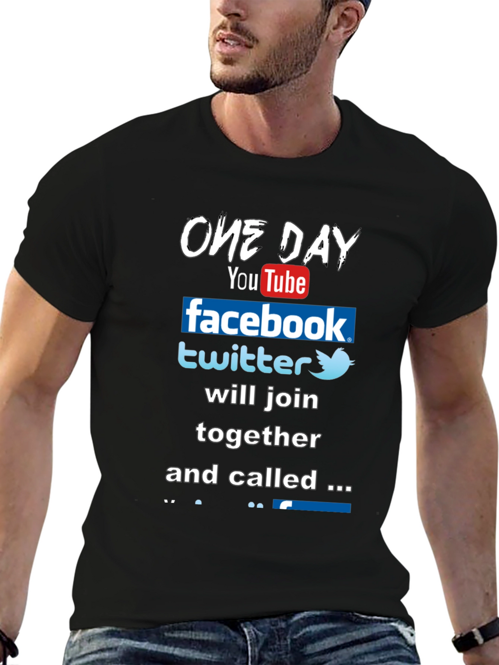 Funny Social Media T-Shirt - One Day
