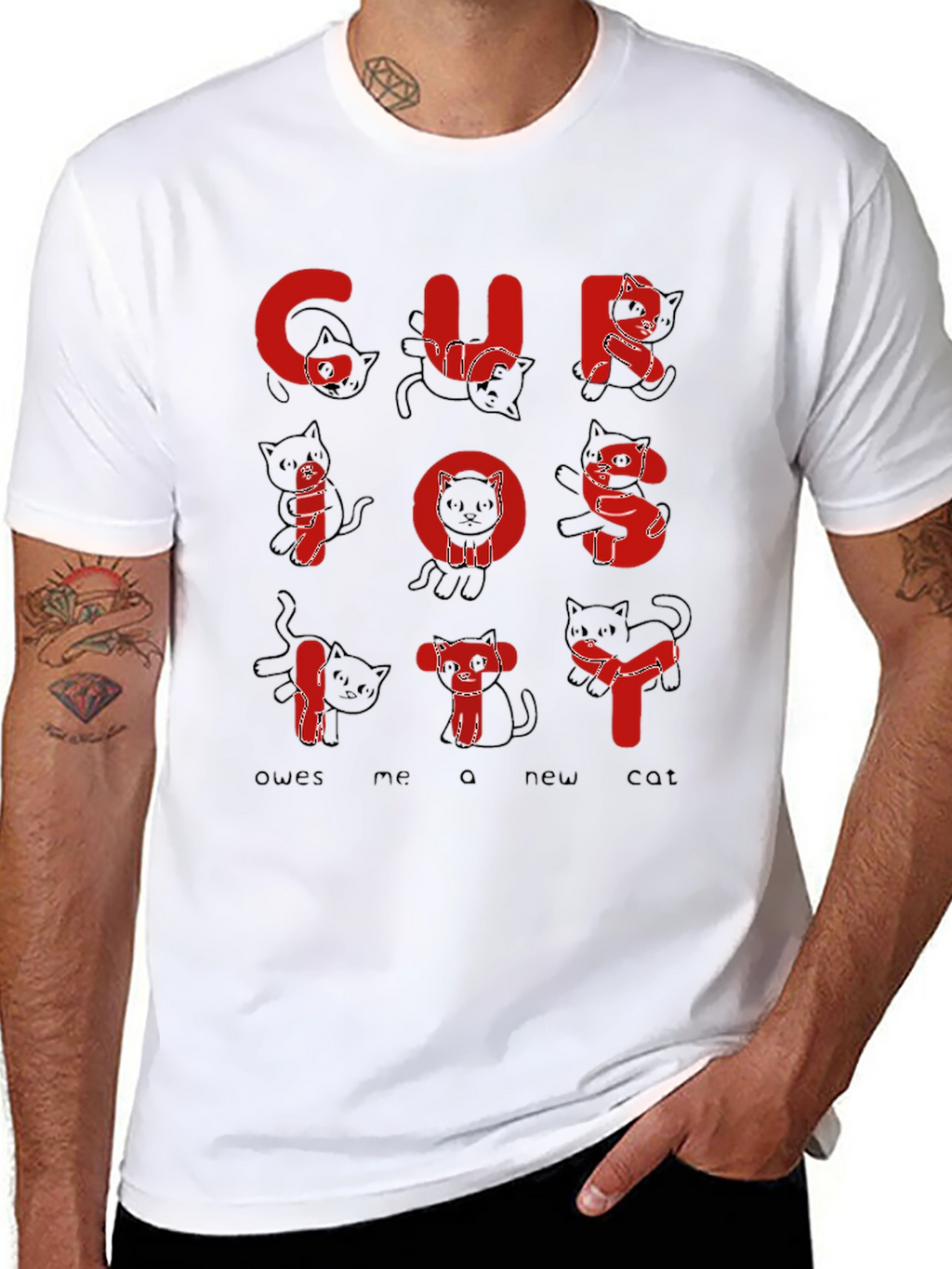 Curiosity Cat T-Shirt - Funny Graphic Tee
