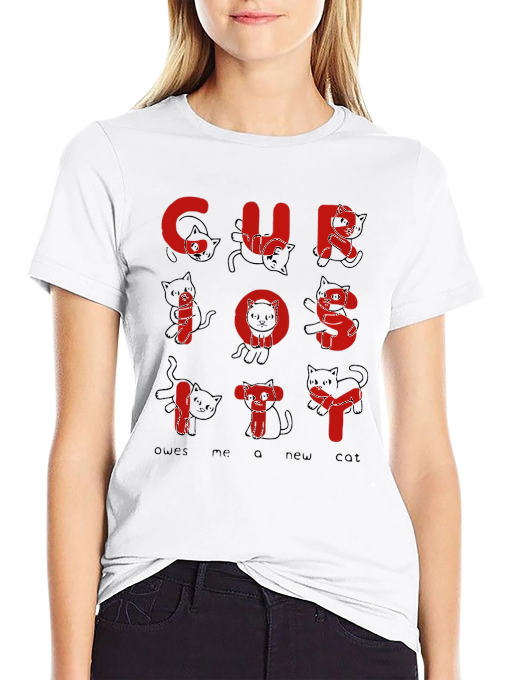 Curiosity Cat T-Shirt - Funny Graphic Tee