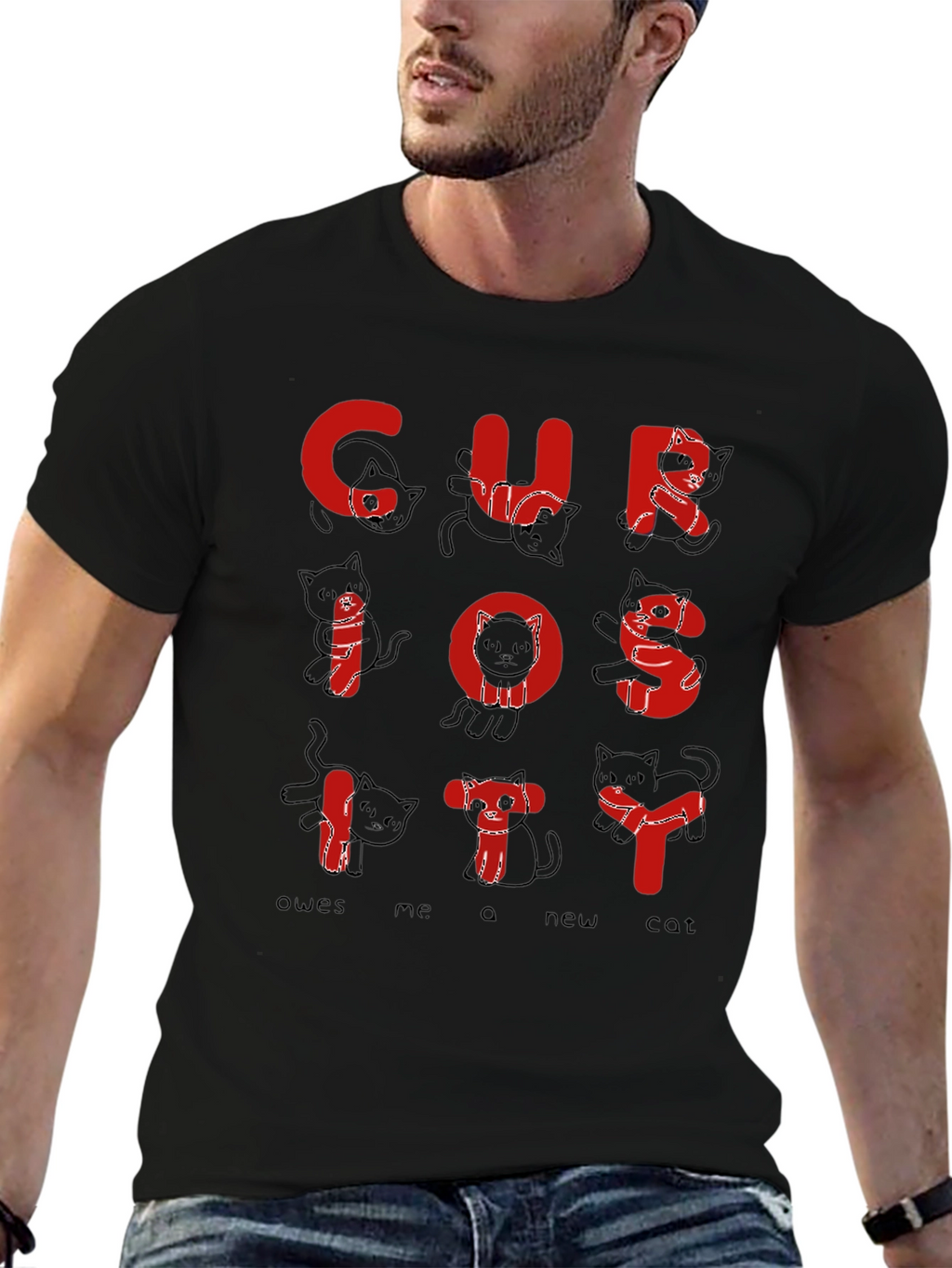 Curiosity Cat T-Shirt - Funny Graphic Tee