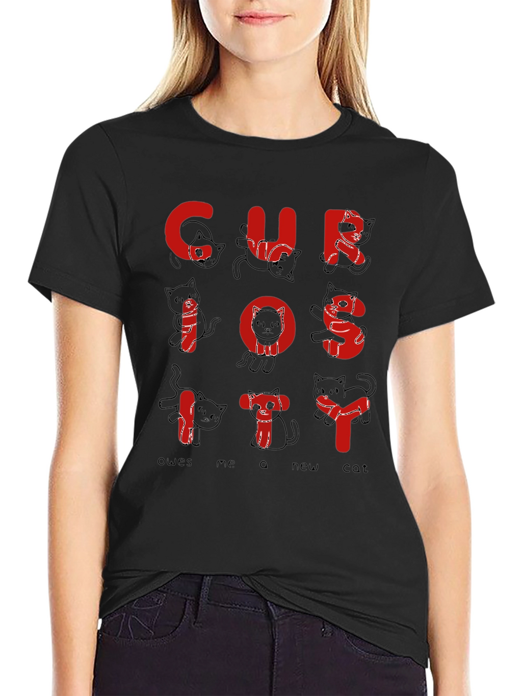 Curiosity Cat T-Shirt - Funny Graphic Tee