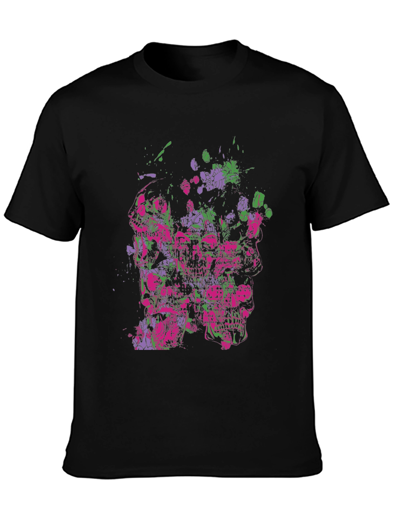 Edgy Skull Graphic Black T-Shirt