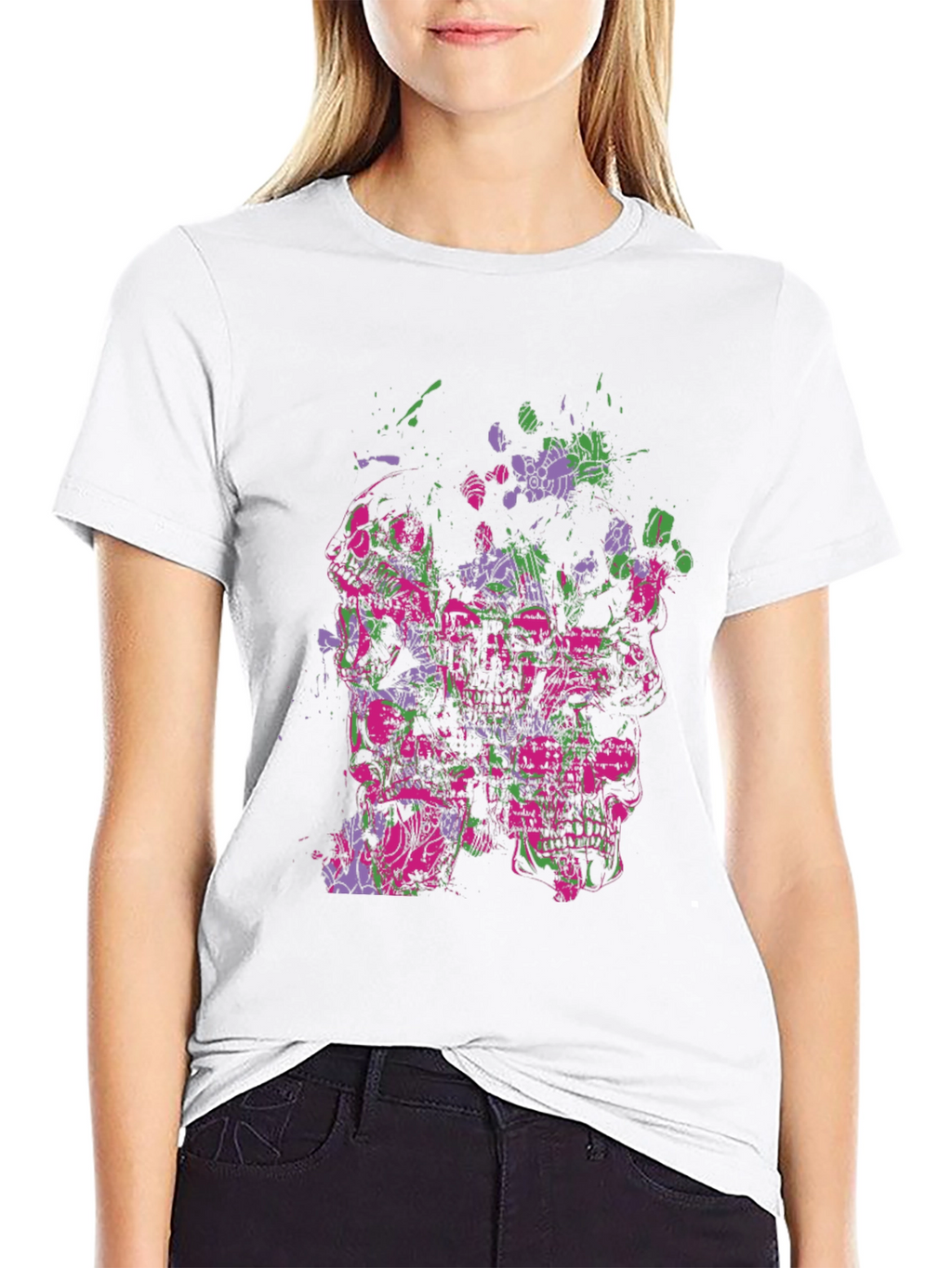 Edgy Skull Graphic Black T-Shirt