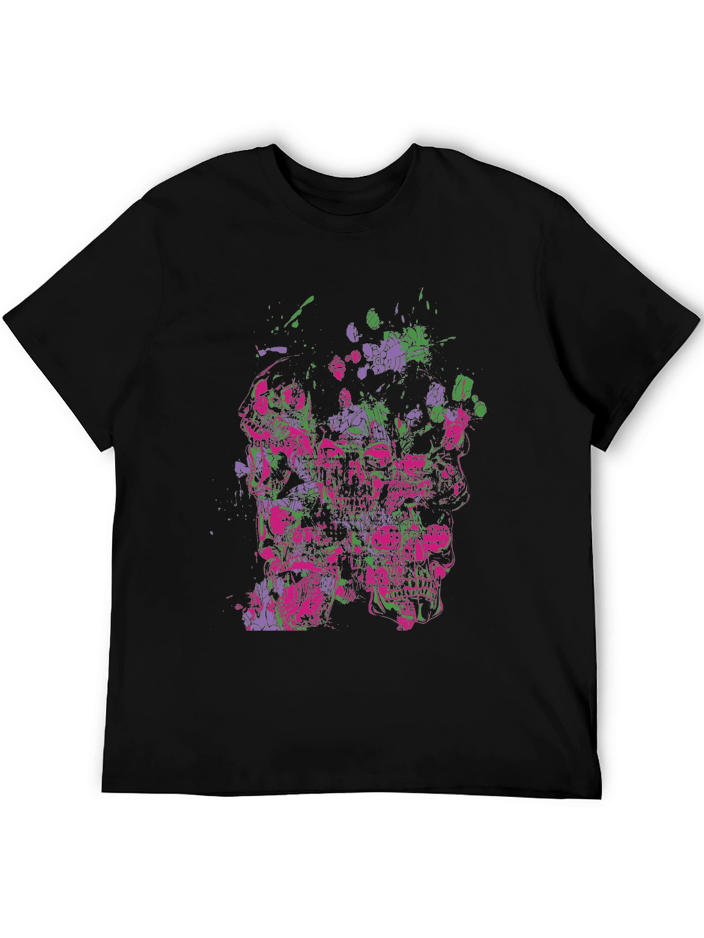 Edgy Skull Graphic Black T-Shirt