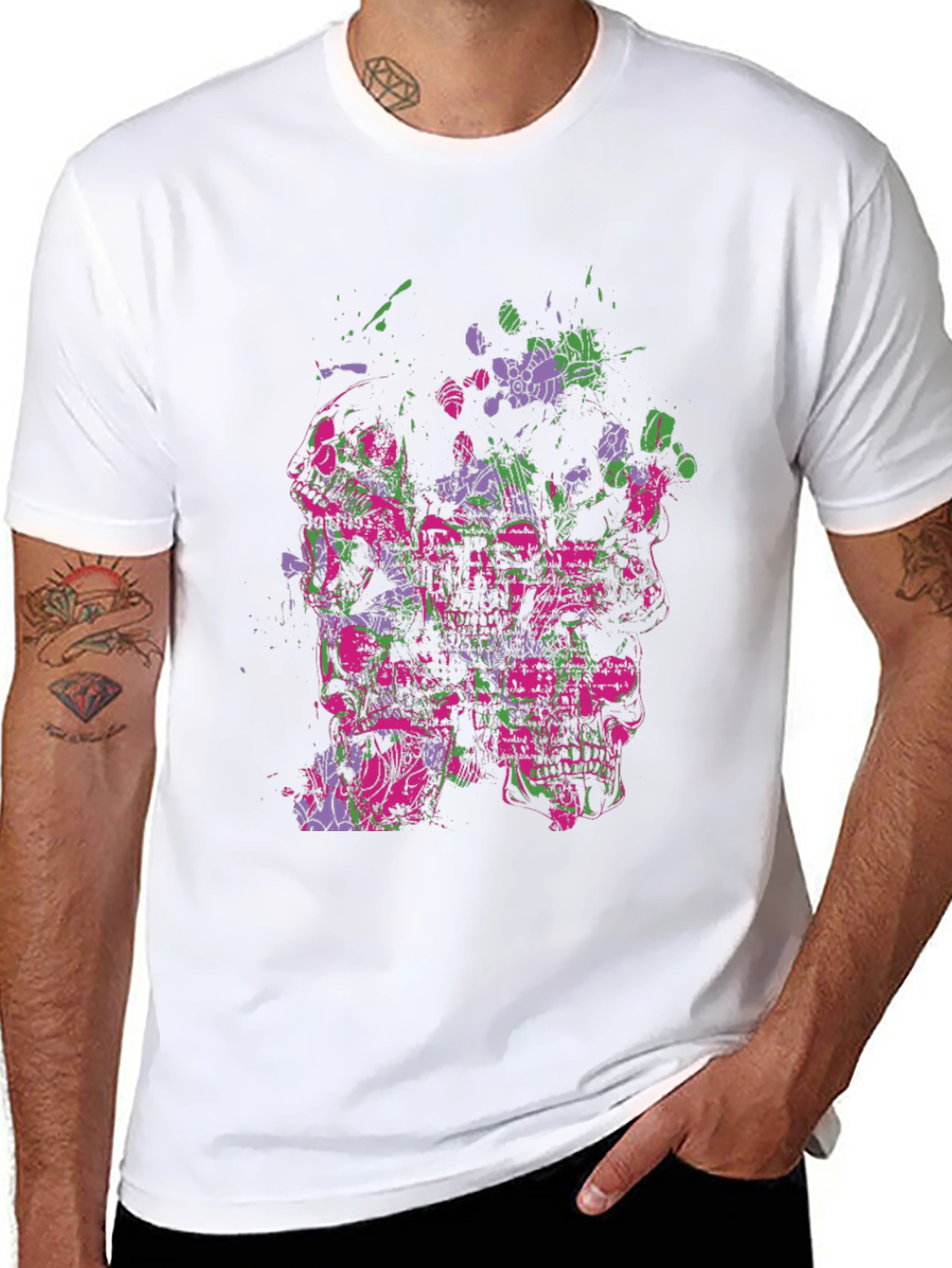 Edgy Skull Graphic Black T-Shirt