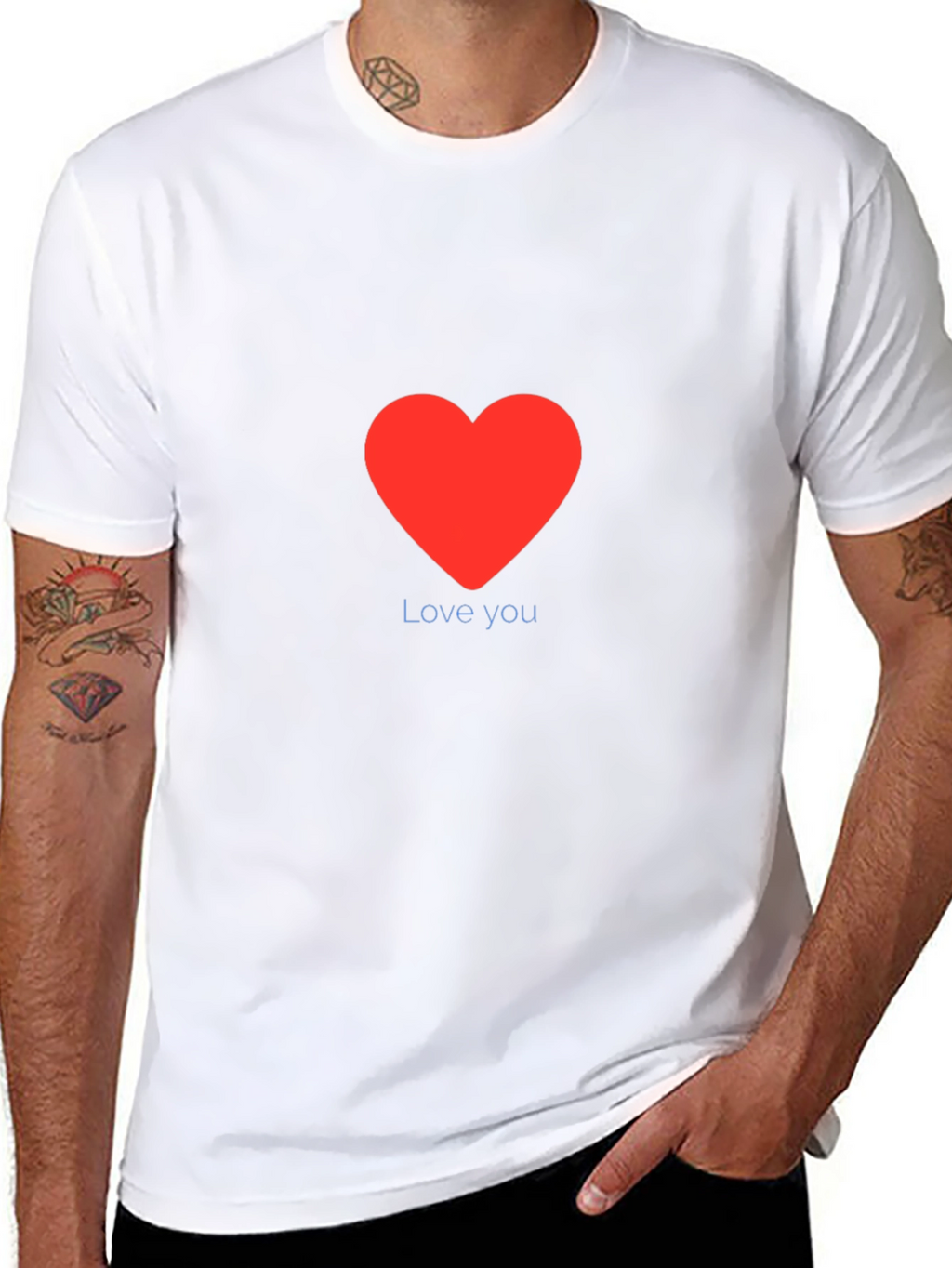 Love You Red Heart Graphic Tee