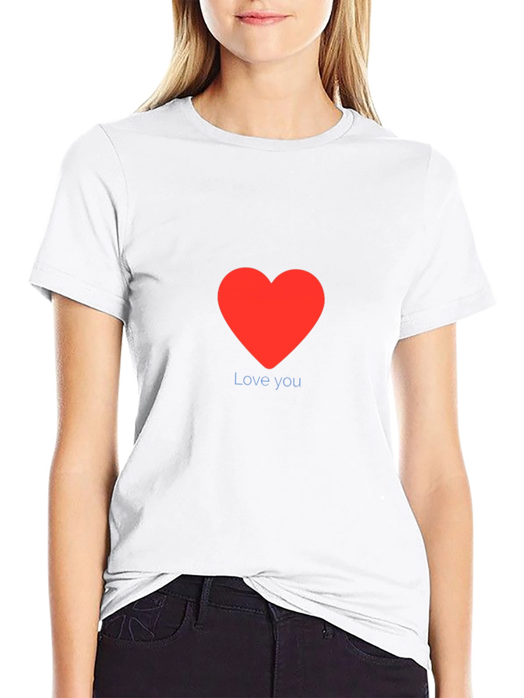 Love You Red Heart Graphic Tee