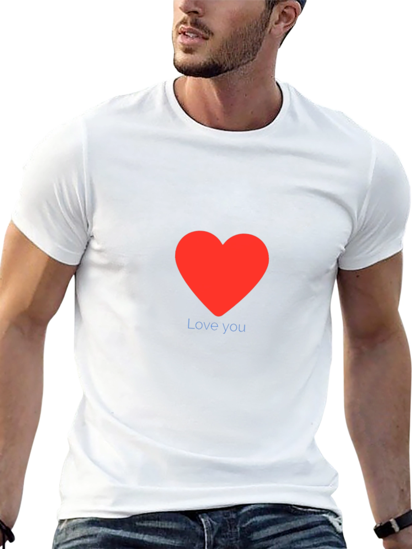 Love You Red Heart Graphic Tee