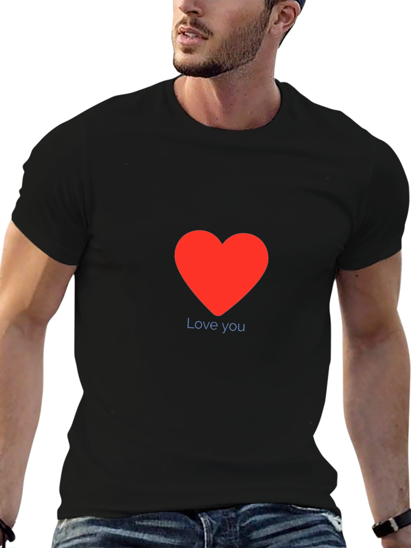 Love You Red Heart Graphic Tee