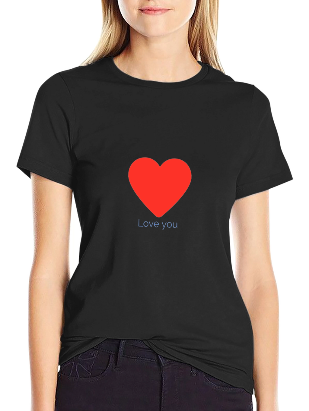 Love You Red Heart Graphic Tee