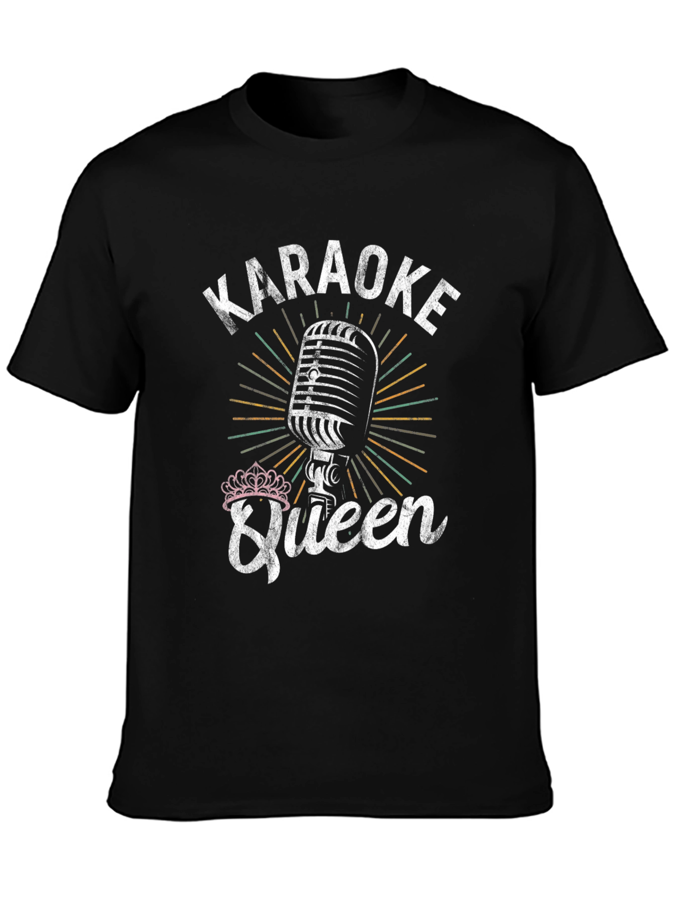 Karaoke Queen Graphic Tee - Vintage Microphone Design