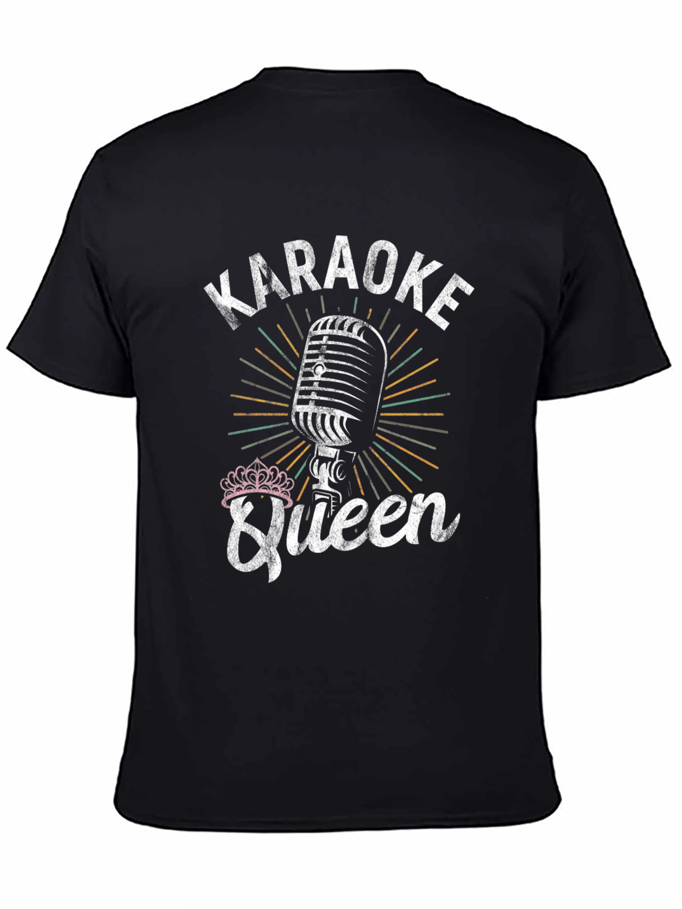 Karaoke Queen Graphic Tee - Vintage Microphone Design