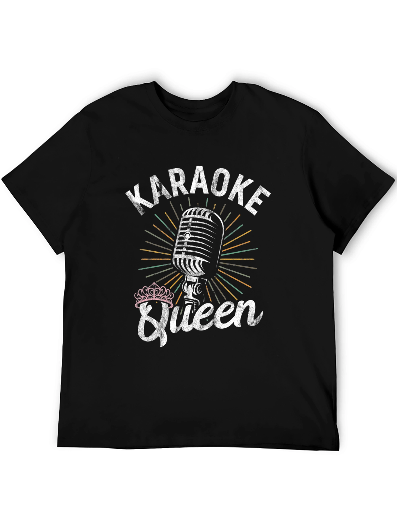 Karaoke Queen Graphic Tee - Vintage Microphone Design