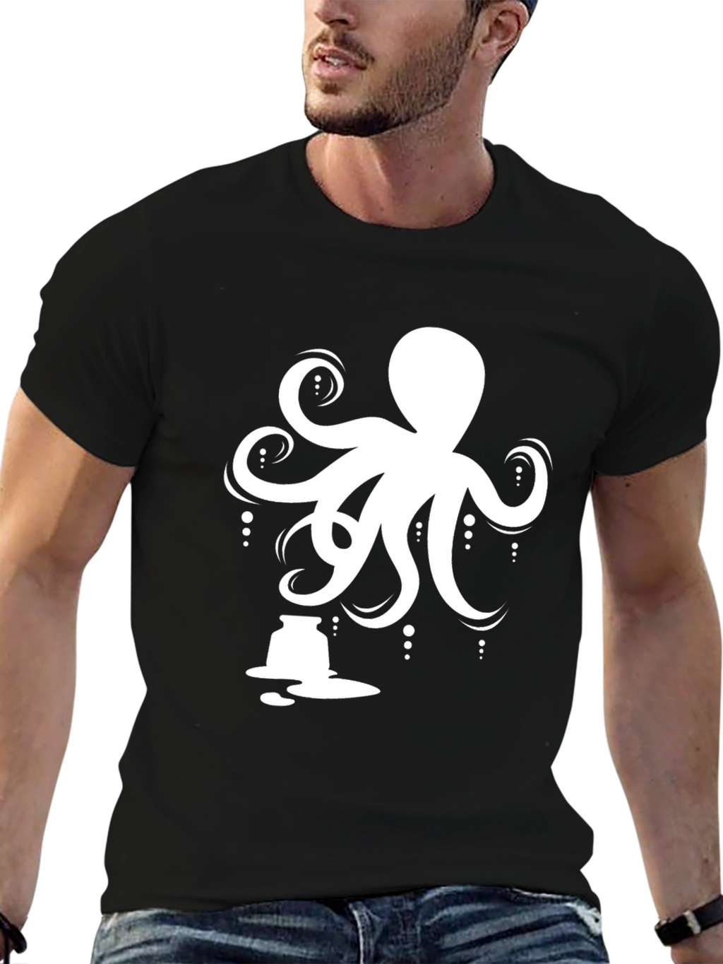Octopus Ink Graphic Tee - Sea Life Shirt