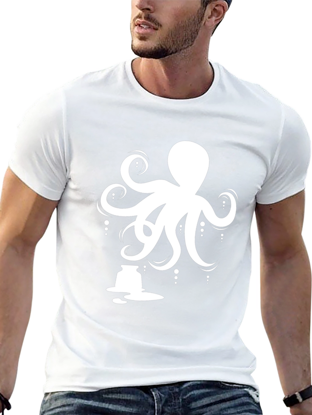 Octopus Ink Graphic Tee - Sea Life Shirt