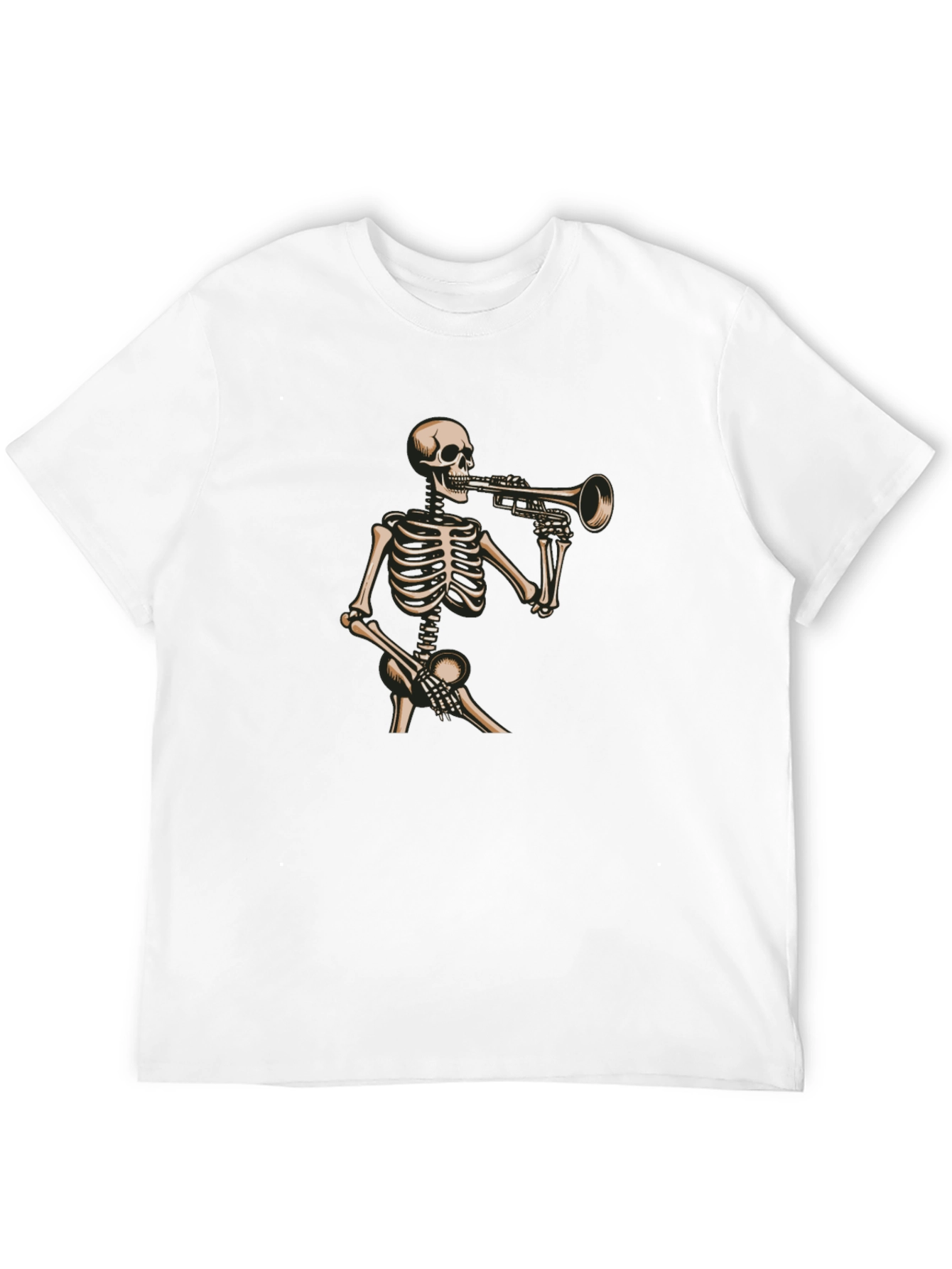 Skeleton Trumpet Player Graphic T-Shirt