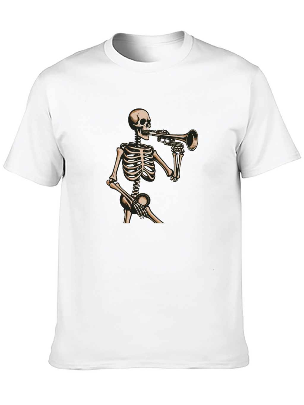 Skeleton Trumpet Player Graphic T-Shirt