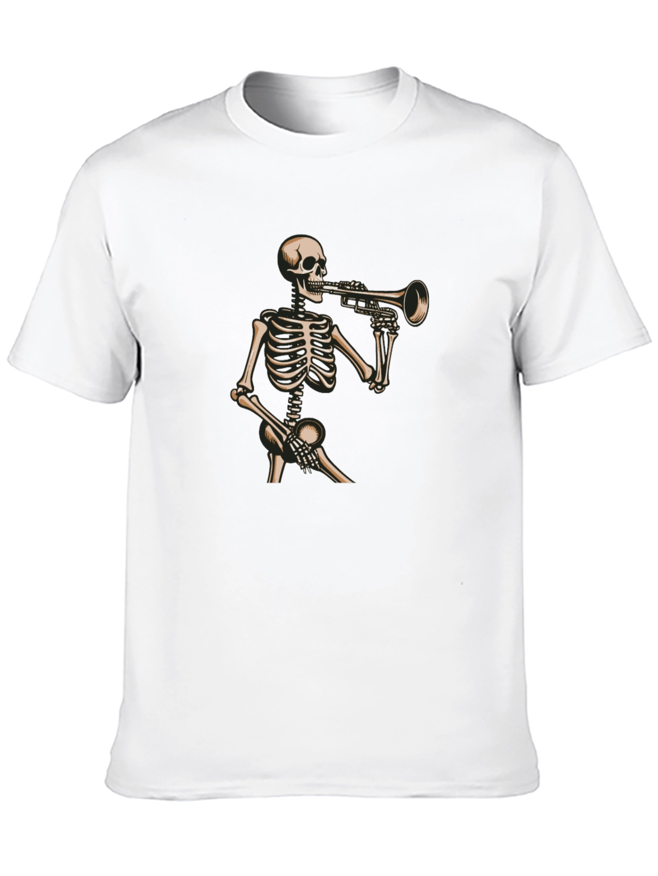 Skeleton Trumpet Player Graphic T-Shirt