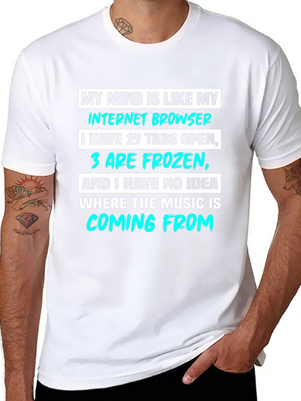 Funny Internet Browser T-Shirt - 19 Tabs Open!
