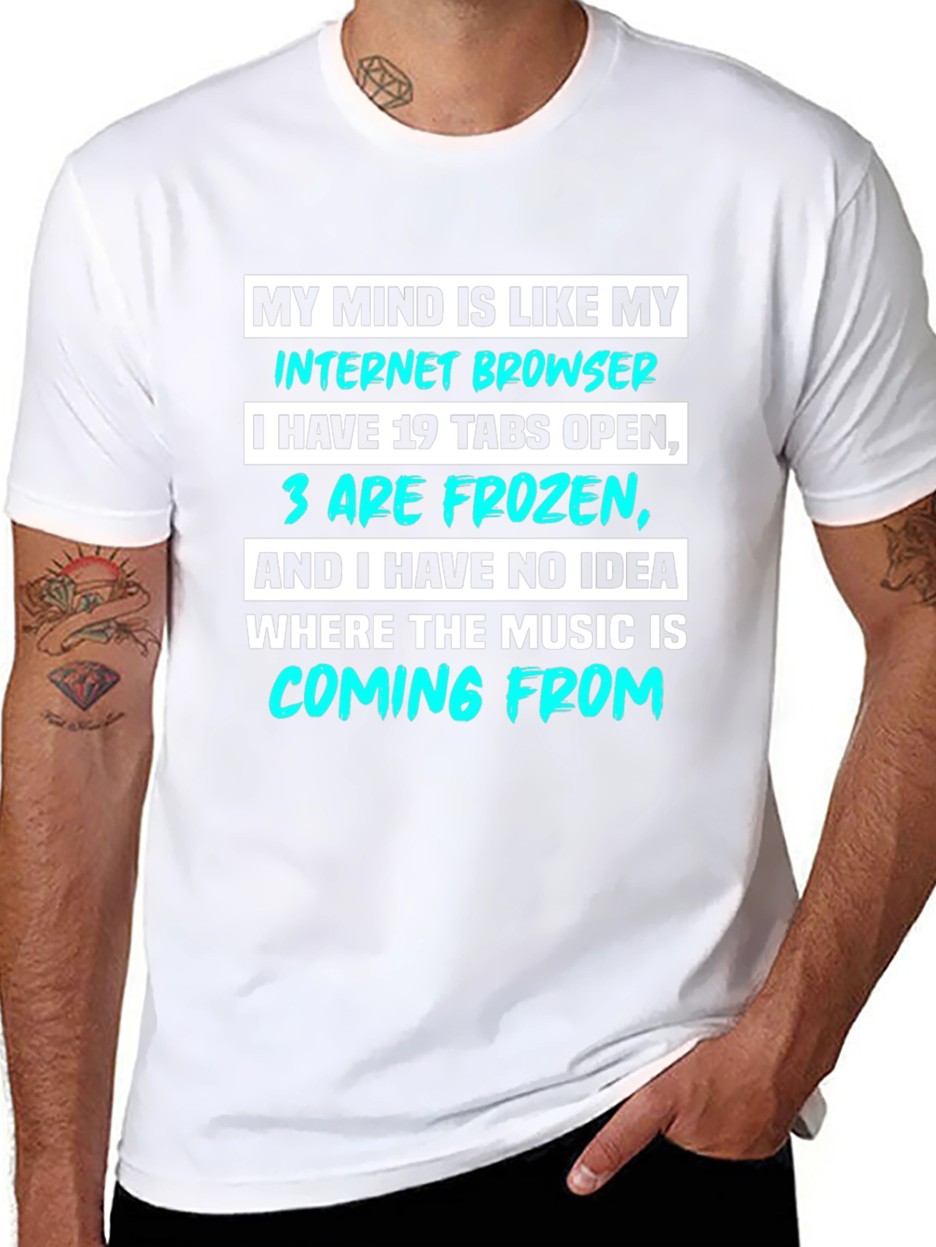 Funny Internet Browser T-Shirt - 19 Tabs Open!