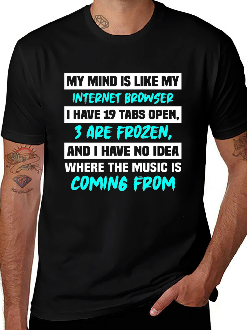 Funny Internet Browser T-Shirt - 19 Tabs Open!