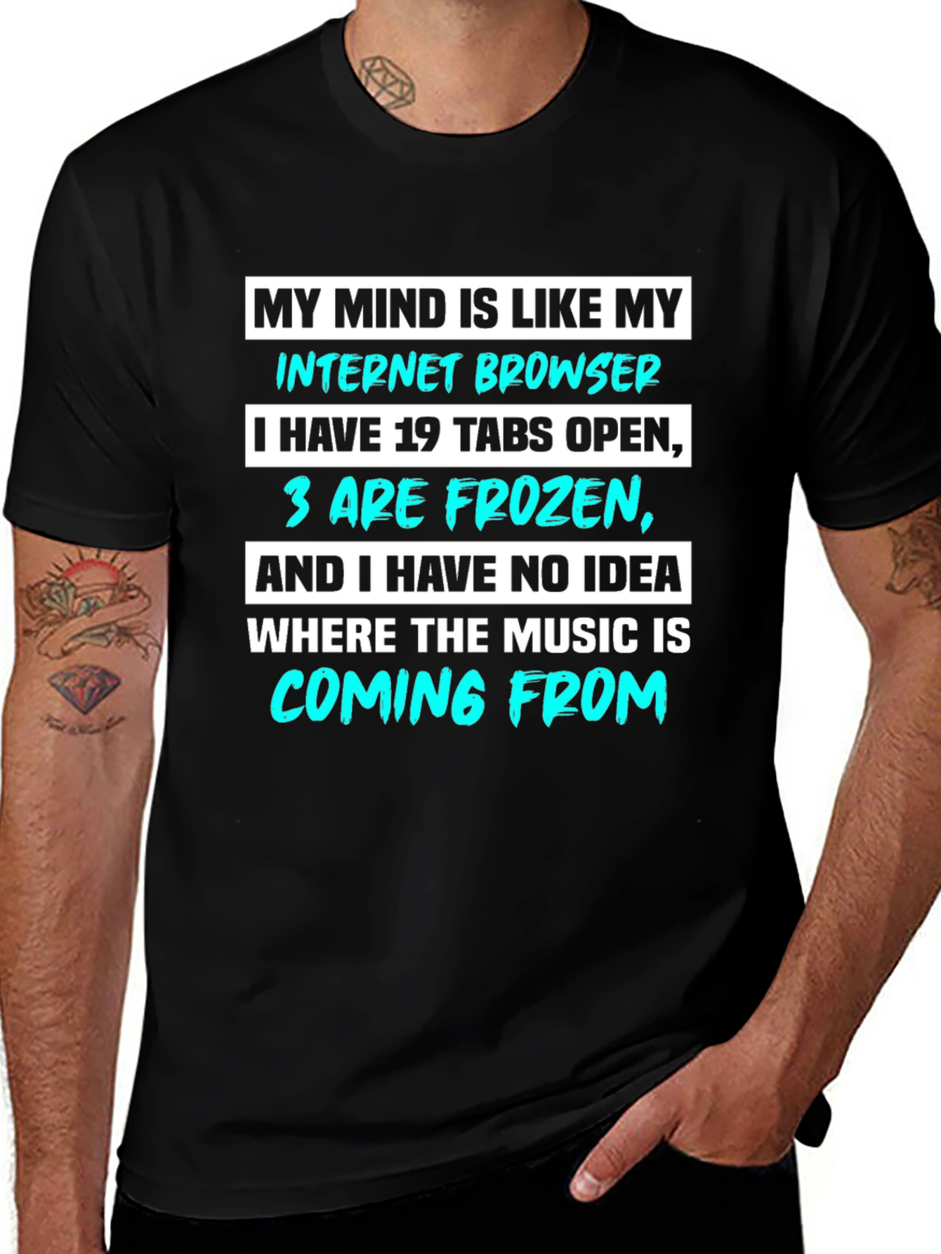 Funny Internet Browser T-Shirt - 19 Tabs Open!