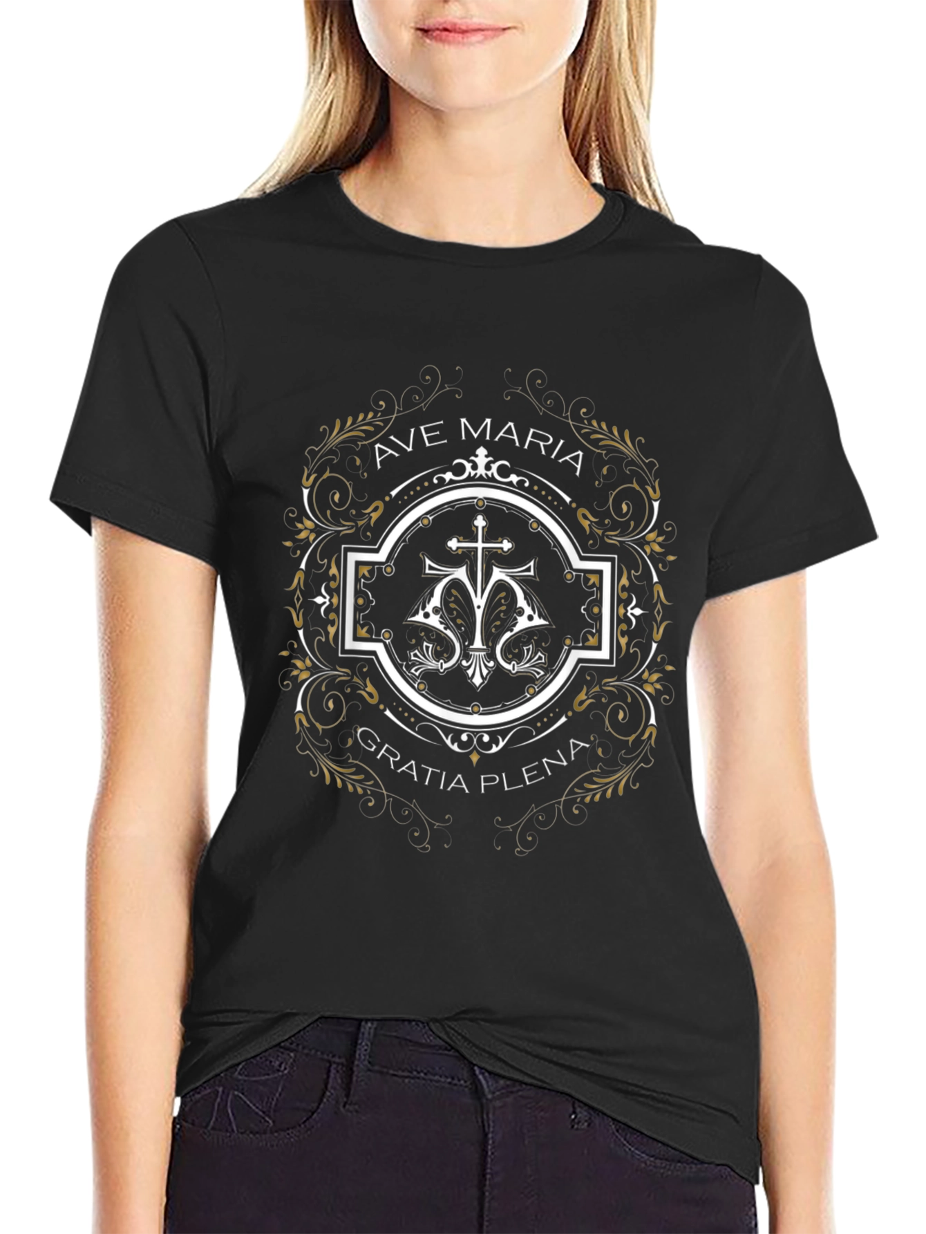 Ave Maria T-Shirt: Gratia Plena Graphic Tee