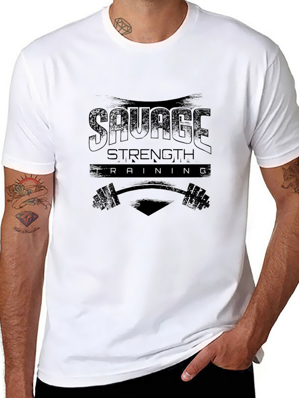 Savage Strength Training T-Shirt - Black Gym Tee