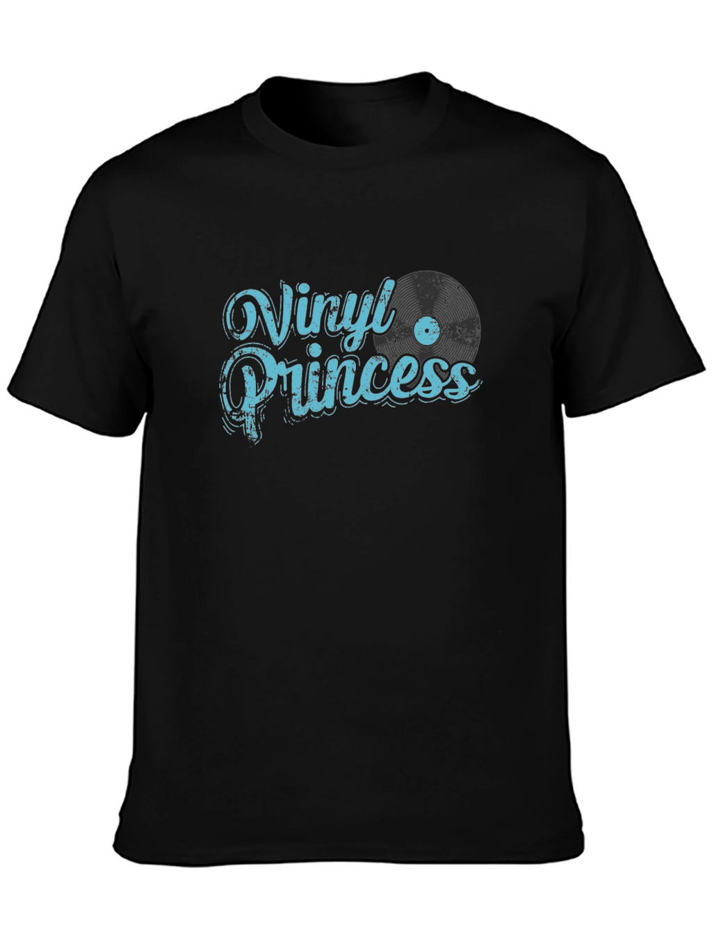 Vinyl Princess Graphic Tee - Black Cotton T-Shirt