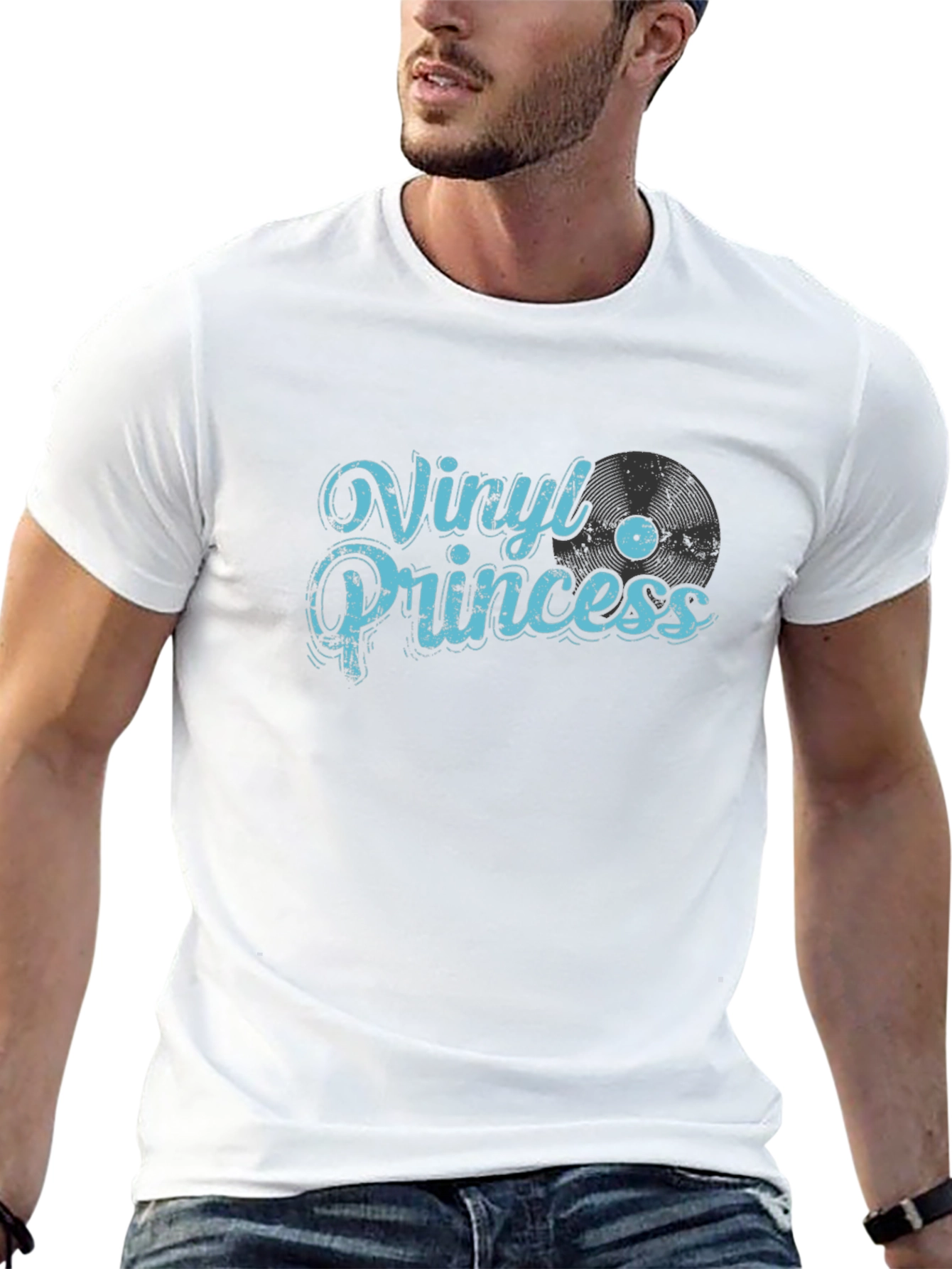 Vinyl Princess Graphic Tee - Black Cotton T-Shirt