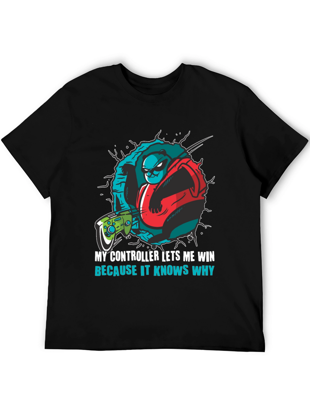 Gamer Panda T-Shirt - My Controller Lets Me Win