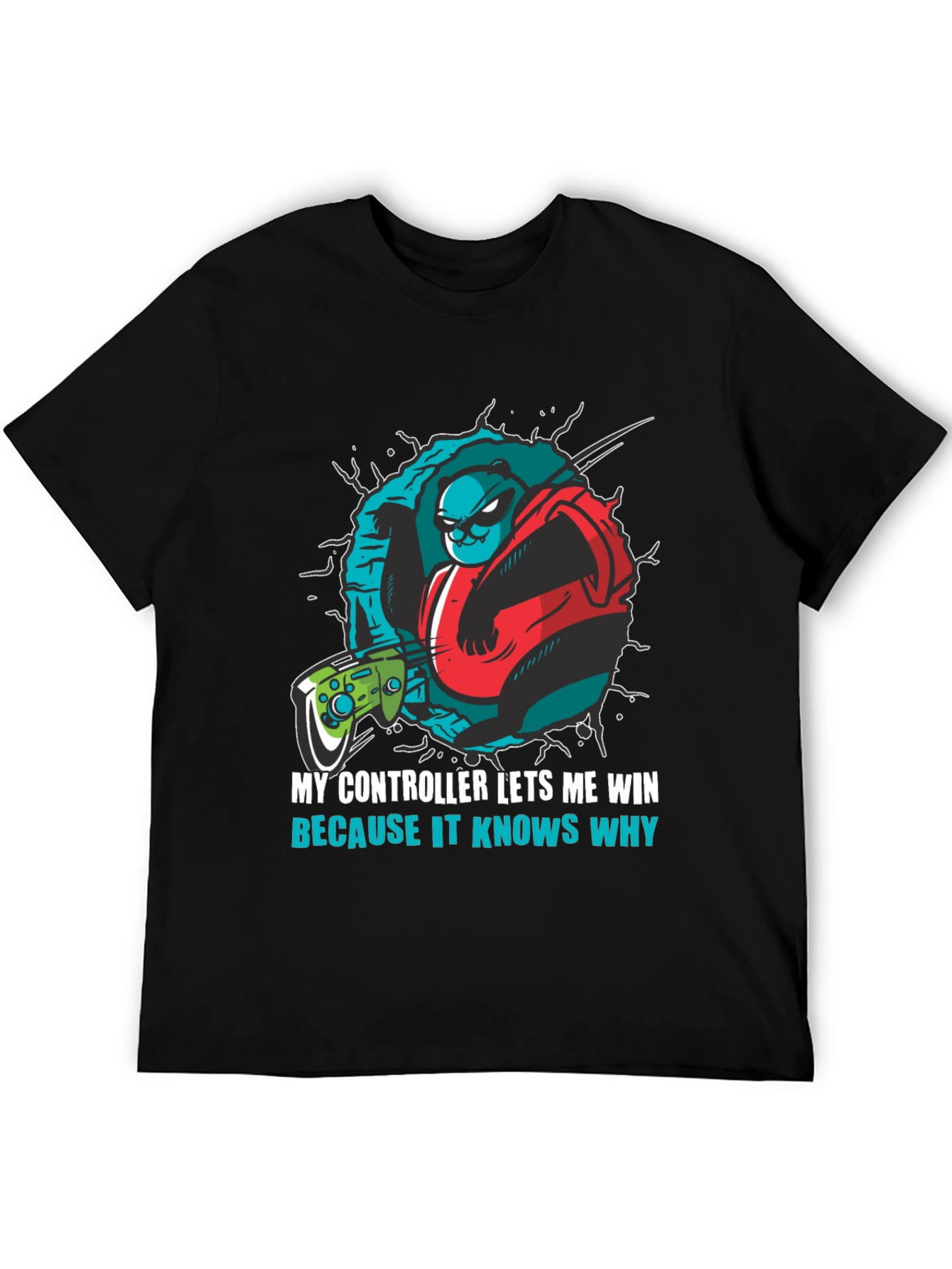 Gamer Panda T-Shirt - My Controller Lets Me Win